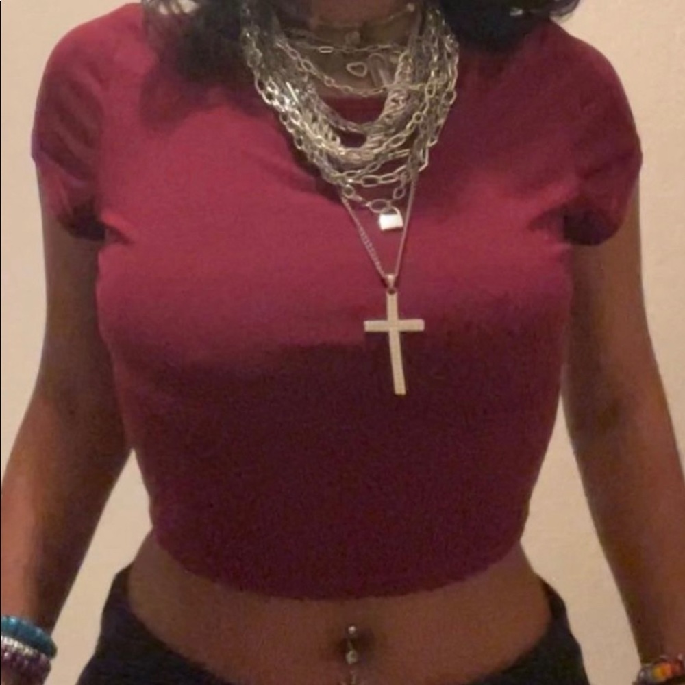 Burgundy crop top